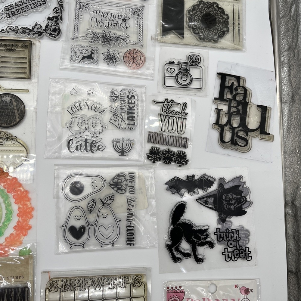 Clear Stamps Huge Mixed Lot Holiday Alphabet Numbers Scrapbooking Set - Picture 6 of 11